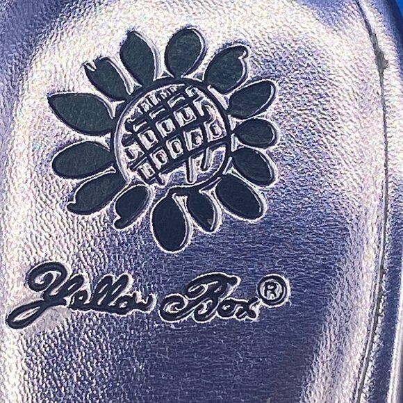 Yellow Box Pink Metallic Heeled Flip Flops Gem decor Toe Strap Size 9.5 - Picture 6 of 9